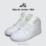 کتونی نایک جردن 1 ساقدار تمام سفید | Nike Air Jordan 1 Mid All White