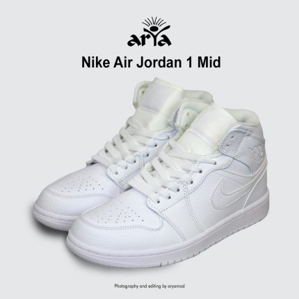 کتونی نایک جردن 1 ساقدار تمام سفید | Nike Air Jordan 1 Mid All White