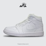 کتونی نایک جردن 1 ساقدار تمام سفید | Nike Air Jordan 1 Mid All White - Image 2