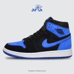 کتونی نایک جردن 1 ساقدار ری ایمجند مشکی آبی جیر | Nike Air Jordan 1 Mid royal reimagined - Image 2