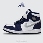 کتونی نایک جردن 1 ساقدار میدنایت سرمه‌ای سفید | Nike Air Jordan 1 High Midnight Navy - Image 2