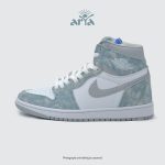 کتونی نایک جردن 1 ساقدار هایپر رویال سفید آبی | nike air jordan 1 high hyper royal - Image 2
